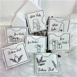 Stickserie ITH - 12 Mini Schokihüllen Weihnachten Doodle